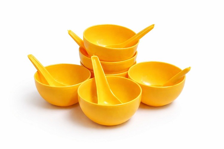 Plastic 6 Pcs Soup Bowl With Spoon