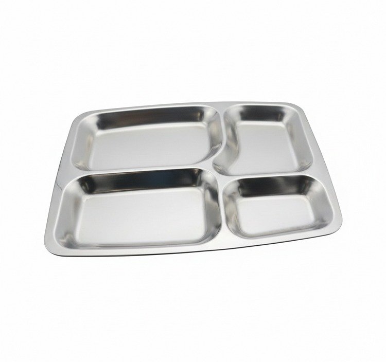 4 Compartment Stainless Steel Tray