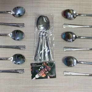 12 Pcs SS Desert Spoon - LeHao Stripe