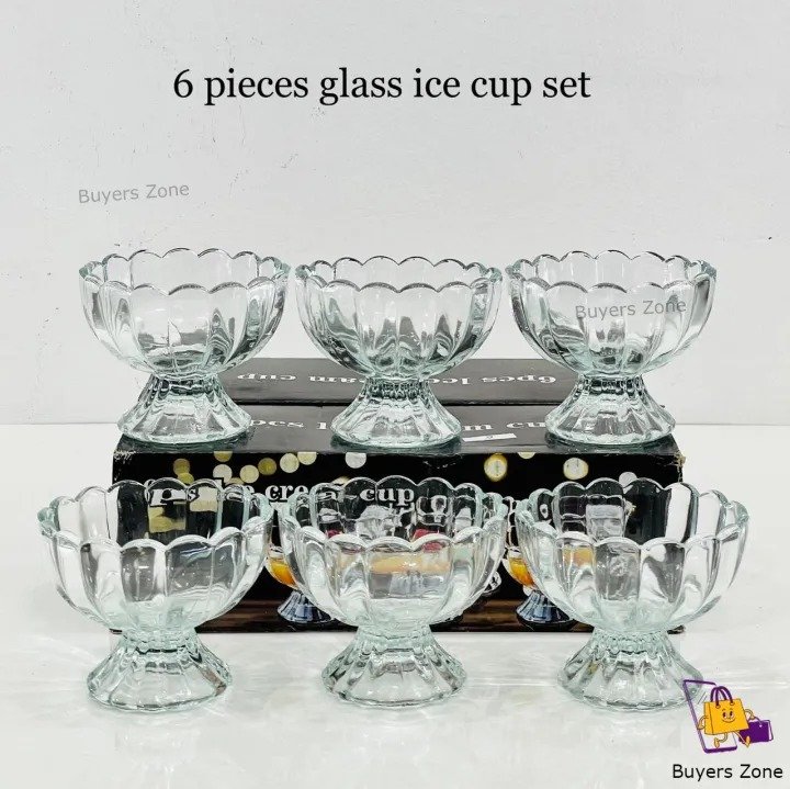 6 Pcs Ice Cream & Dessert Glass Cup Set