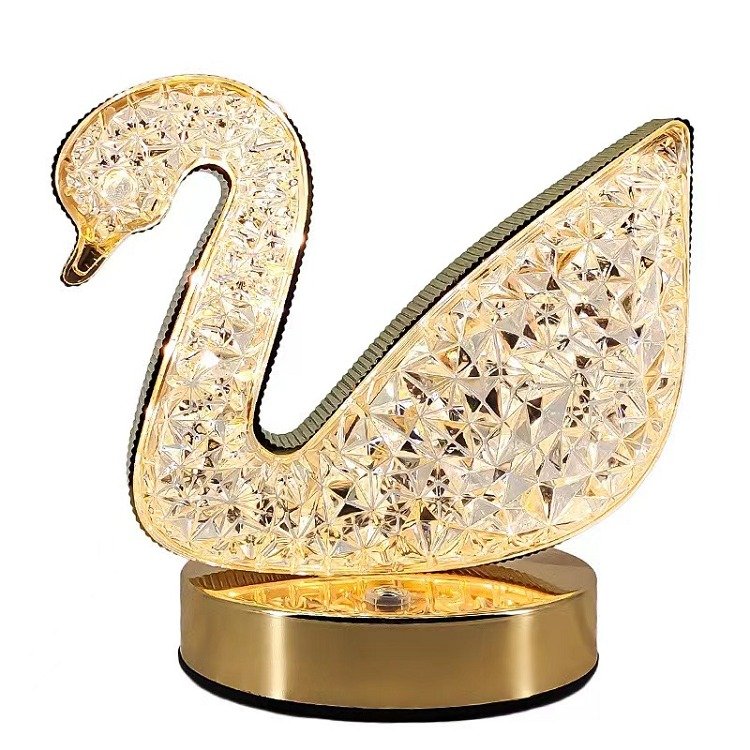 Swan Shaped Crystal LED Lamp
