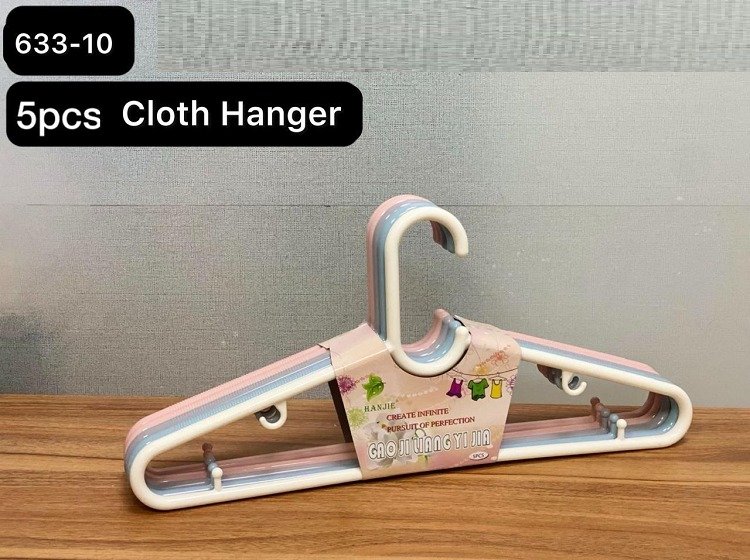 5 Pcs Plastic Cloth Hanger - 633-10