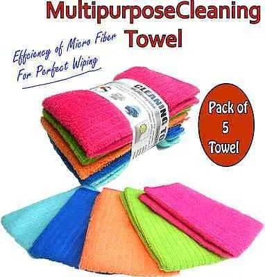5 Pcs Microfiber Cleaning Towel