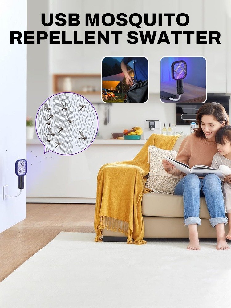 2 In 1 USB Mini Electric Mosquito Swatter