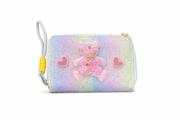 Kids Teddy Glitter Side Purse