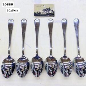 6 Pcs Stainless Steel Long Spoon - 10886