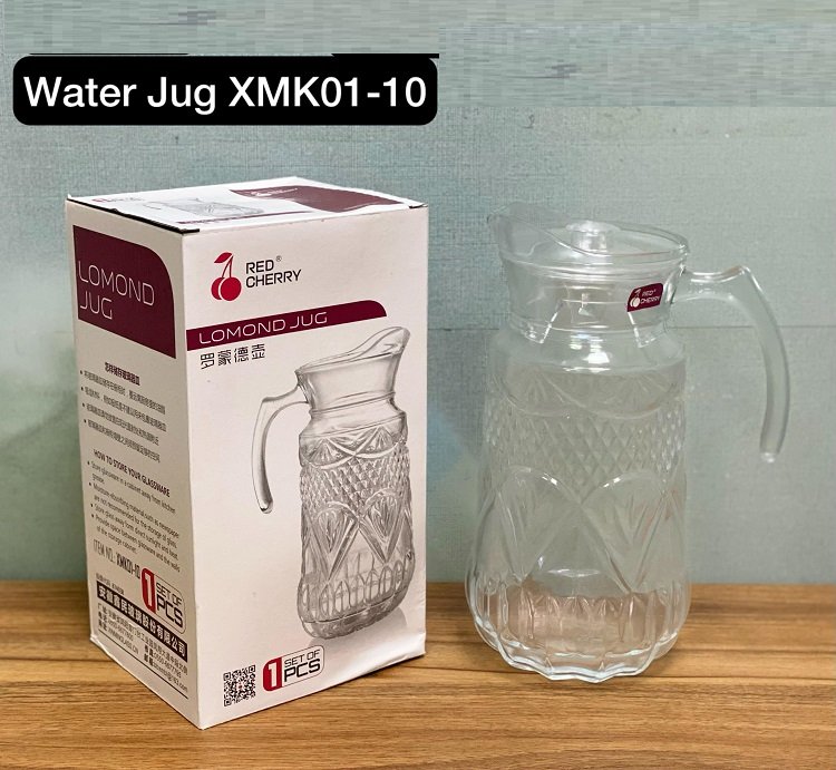 Red Cherry Lomond Glass Water Jug - 1.8L