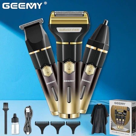 GM-8065 Geemy 3 in 1 Nose And Hair Trimmer