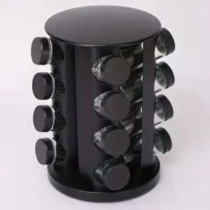 12 Glass Jars Spice Rack