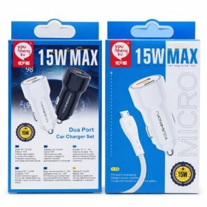 Y-73 15W Dual Port Fast Car Charger With Micro Cable