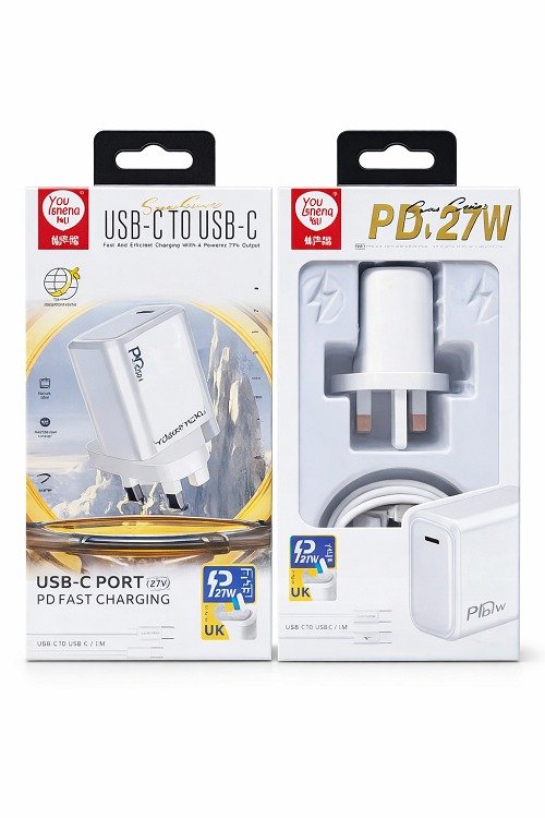 Y-47 USB-C to USB-C 27W PD Fast Charger