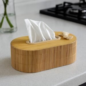Wooden Style Oval Tissue Box - 769-3