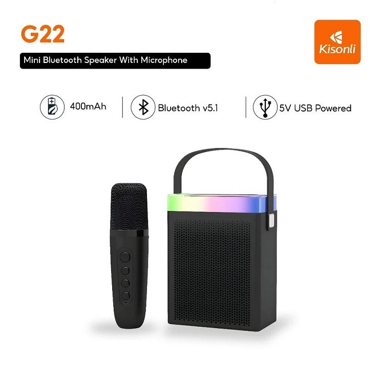 Kisonli G22 Mini Karaoke Speaker With Wireless Mic