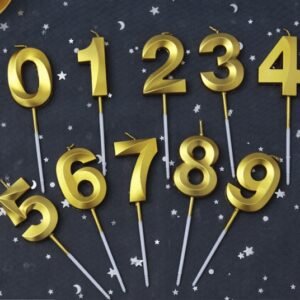 Metallic Birthday Number Candle
