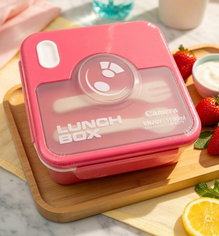 2 Grid Camera Lunch Box - 1100ml 792-18